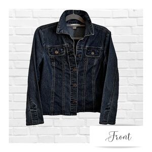 Christopher & Banks Fitted Jean Denim Jacket Women’s Size Medium Petite EUC